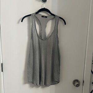 7 For All Mankind Light Gray Women's Racerback Tank Top